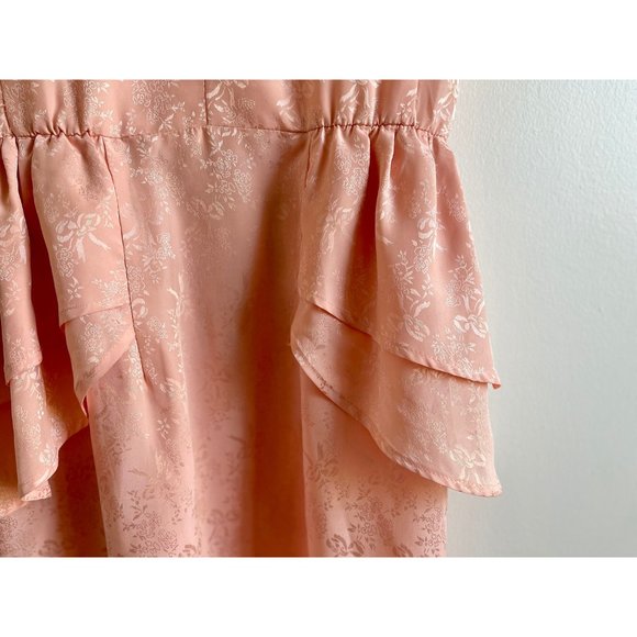 80s vintage jacquard princess dress satin 1980s - Picture 4 of 6